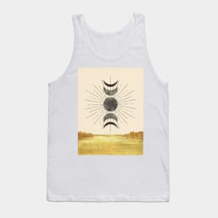 Abstract landscape, sun and moon phases Tank Top